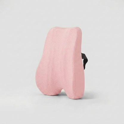 Coussin lombaire de bureau rose vue de face