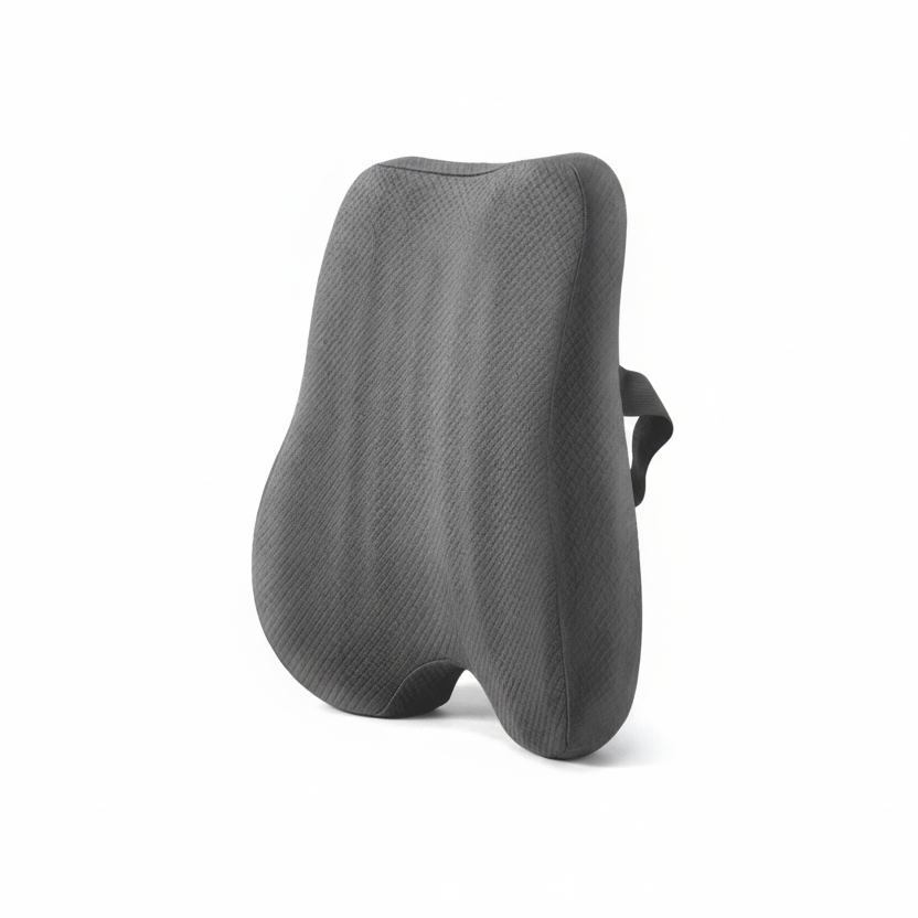 Coussin lombaire gris vue de face