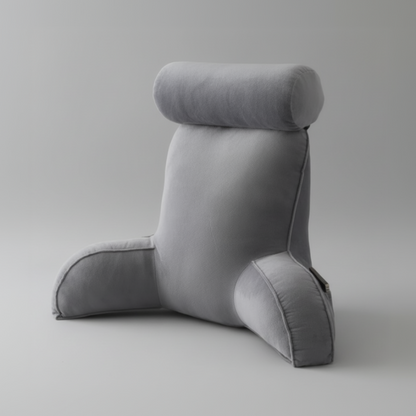 Coussin de lecture gris Confort Nerua fond blanc vue de face