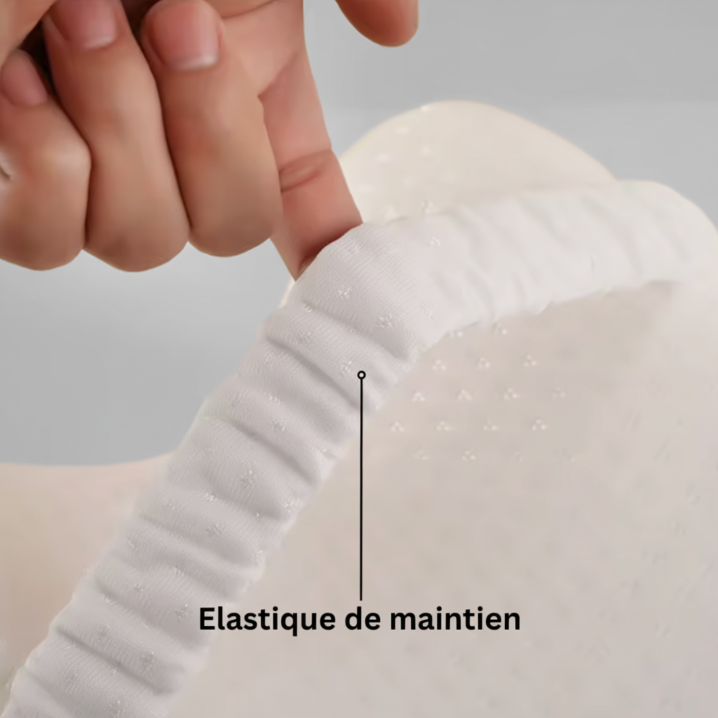 Bande élastique de fixation sur coussin de genoux orthopédique pour un maintien optimal entre les jambes