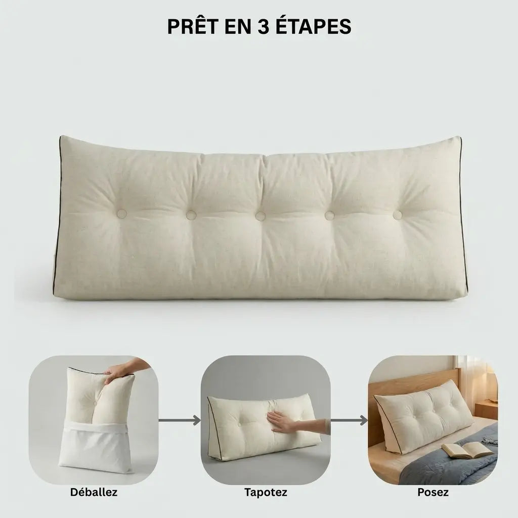 Coussin Tête de Lit Luxe — Capitonné et Finition Élégante | Profitez Enfin de Vos Soirées