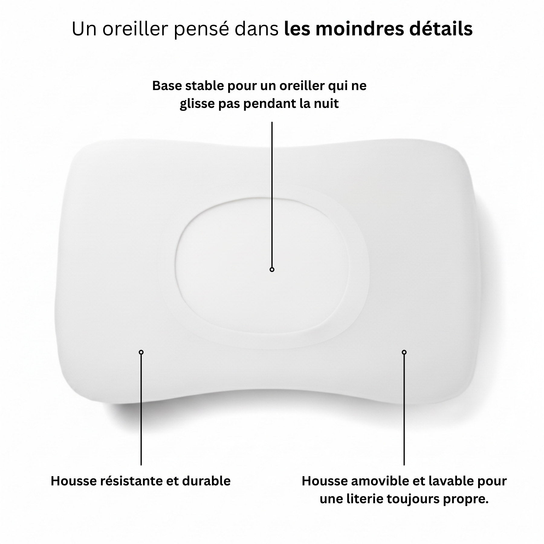 Mousse à mémoire de forme de l'oreiller cervical Plus Nerua qui épouse le corps pour un confort profond et un soutien constant.
