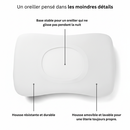 Mousse à mémoire de forme de l'oreiller cervical Plus Nerua qui épouse le corps pour un confort profond et un soutien constant.