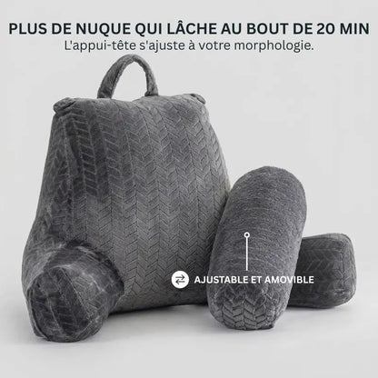 Détail du rouleau cervical amovible du coussin de lecture Confort Cosy