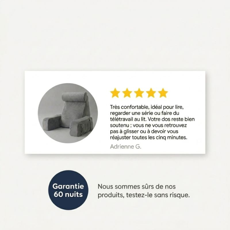 Avis sur le coussin de lecture ergonomique.