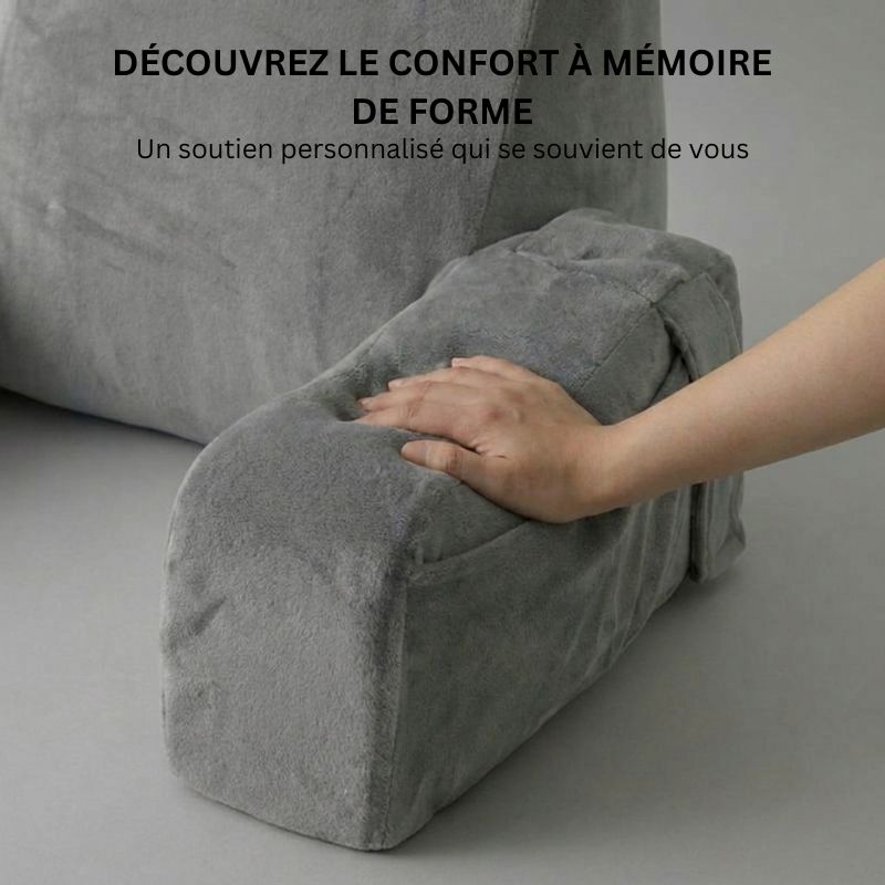 Appuie sur le coussin de lecture ergonomique à mémoire de forme — soutien ferme et durable pour le dos, la nuque et les lombaires