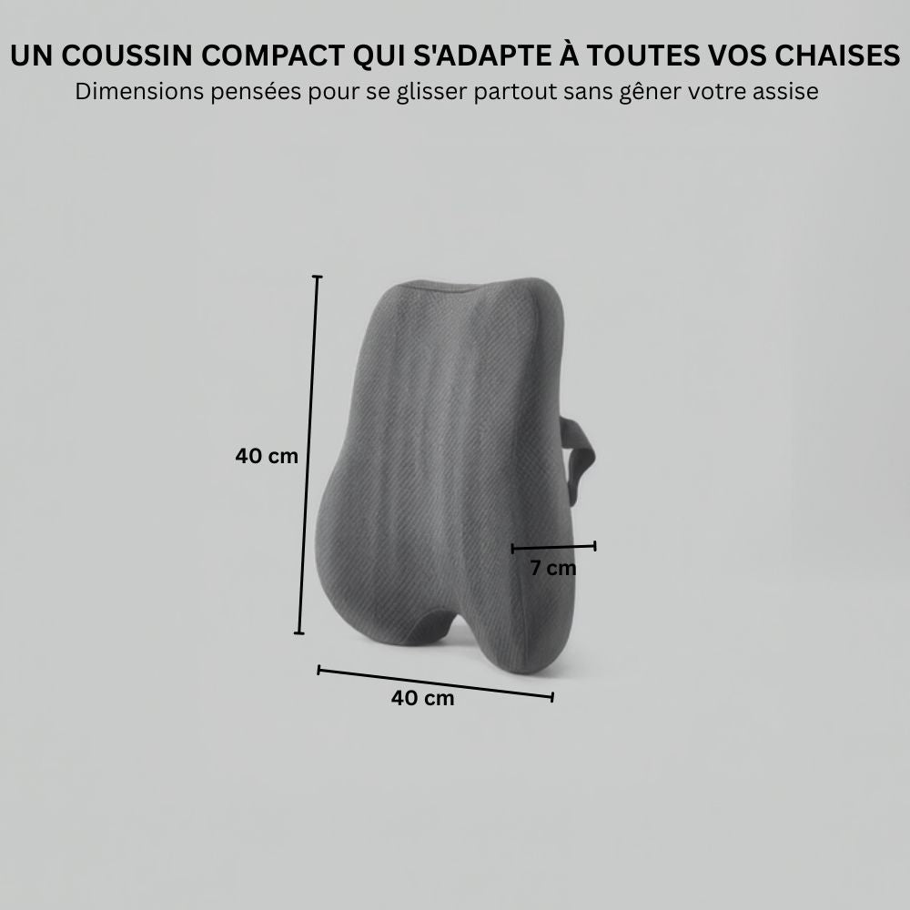 40x40x7
Alt : Dimensions du coussin lombaire ergonomique Nerua 40 x 40 x 7 cm conçu pour s'adapter à toutes les chaises