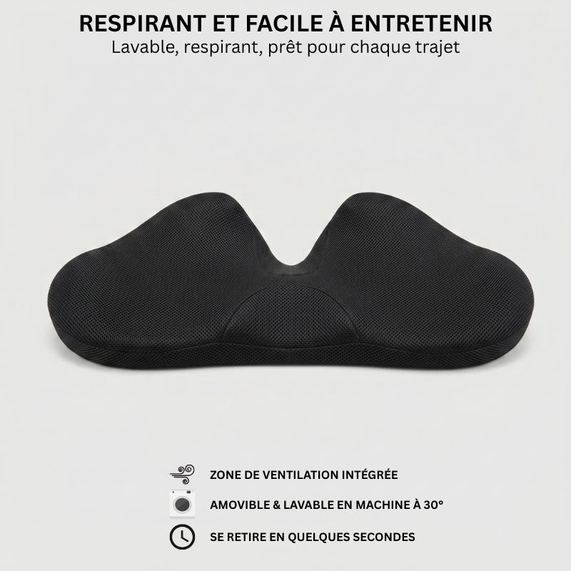 Coussin de siège voiture Nerua — housse lavable à fermeture éclair et zone de ventilation intégrée