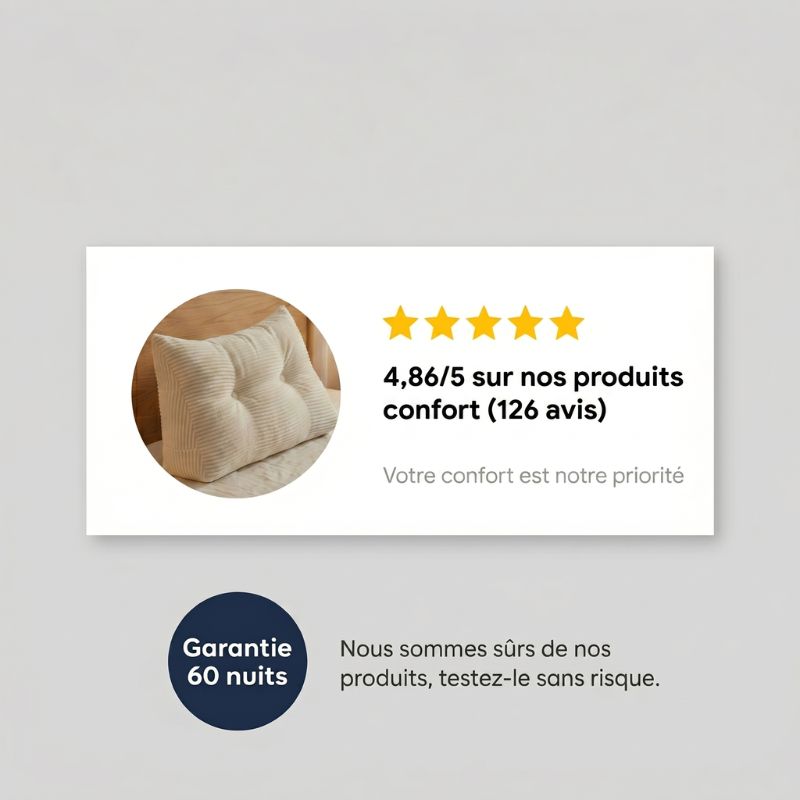 Coussin Tête de Lit — Velours Doux et Poche Intégrée | Installez-vous, Profitez Enfin de Votre Soirée