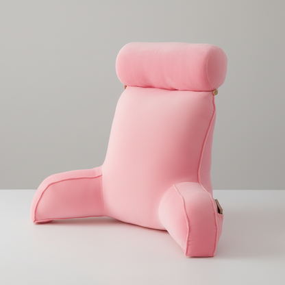 Coussin de lecture Confort rose Nerua fond blanc vue de face