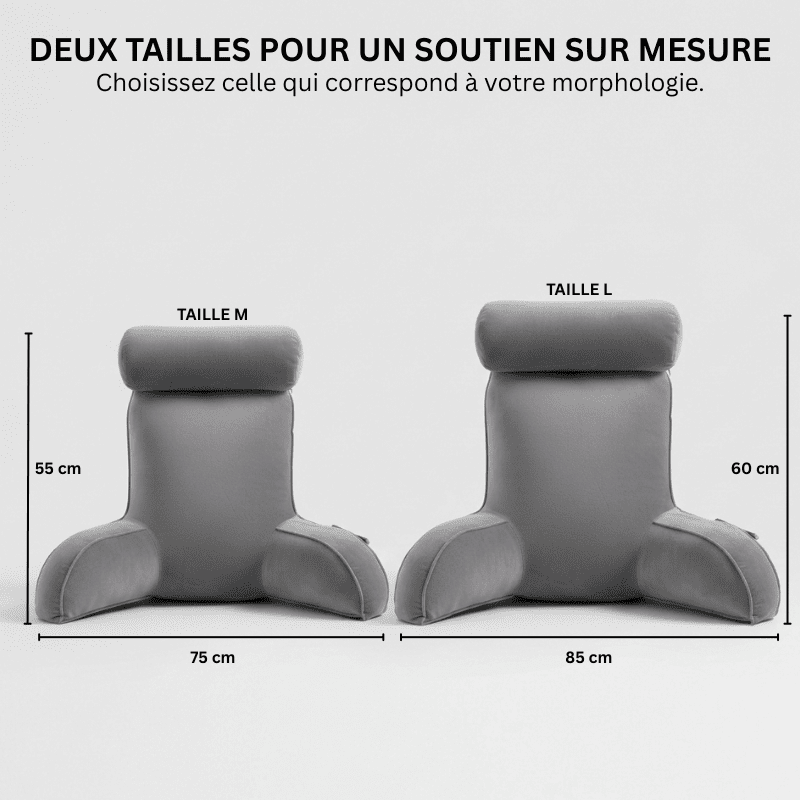 Coussin de lecture Confort Nerua disponible en taille M 55x75cm et L 60x85cm