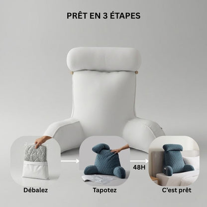 Coussin de Lecture Confort — Accoudoirs et Dossier Enveloppant | Confortablement Installé pendant des Heures