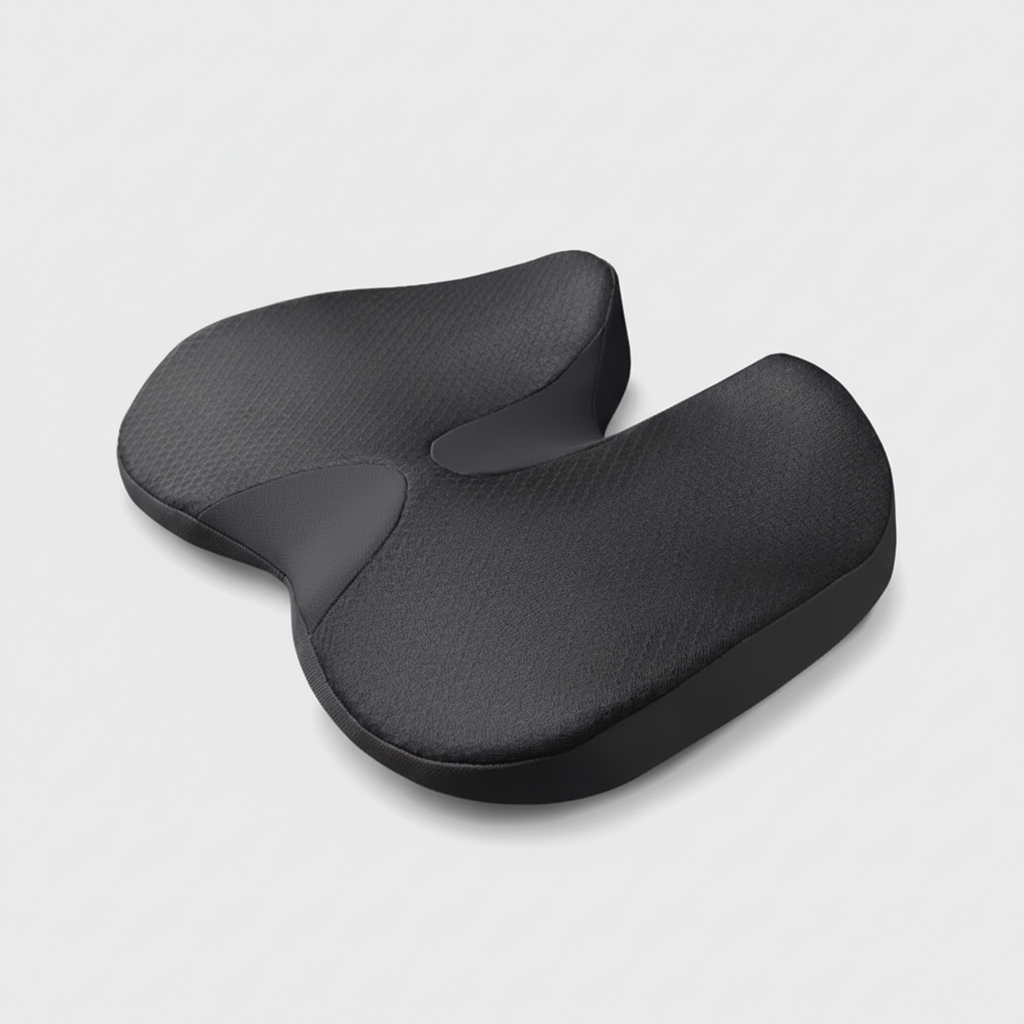 Coussin de siège voiture ergonomique en mousse mémoire de forme avec découpe coccyx — Nerua