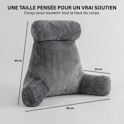 Dimensions du coussin de lecture Confort Cosy — conçu pour soutenir tout le haut du corps