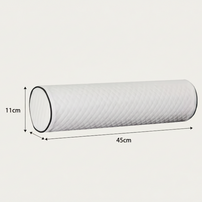 Dimensions de l'oreiller ergonomique cylindrique lui permettants d'être polyvalent.