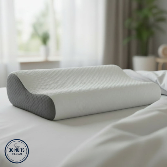 Oreiller cervical ergonomique conçu pour dormir sur le dos et sur le côté