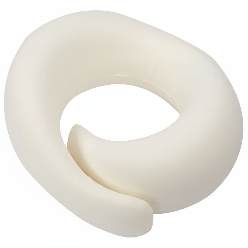 Image montrant la mousse à mémoire de forme de l'oreiller cervical de voyage.