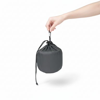 Photo montrant le sac de rangement de l'oreiller cervical de voyage.